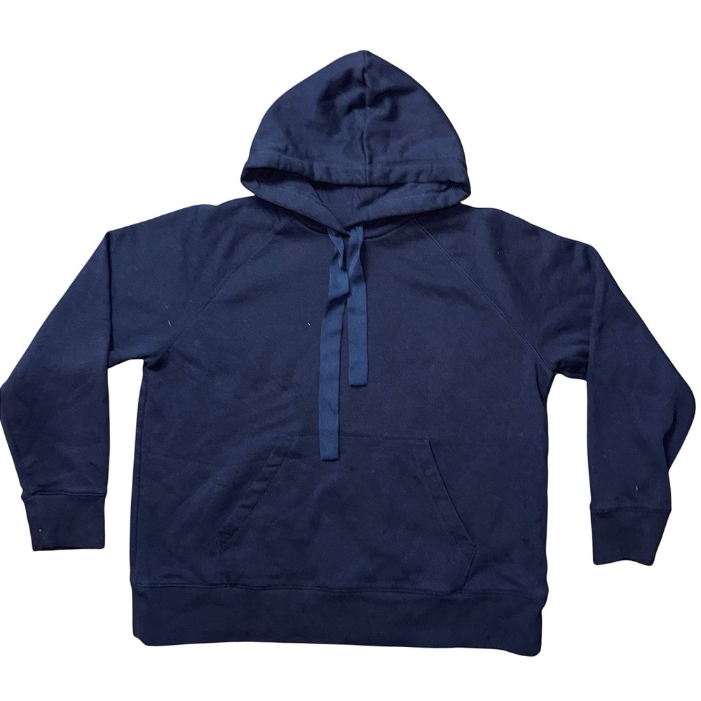 Banana Republic Hoodie Hyper Navy Blue Fleece Ribbon Drawstring Sz L S/715333-07